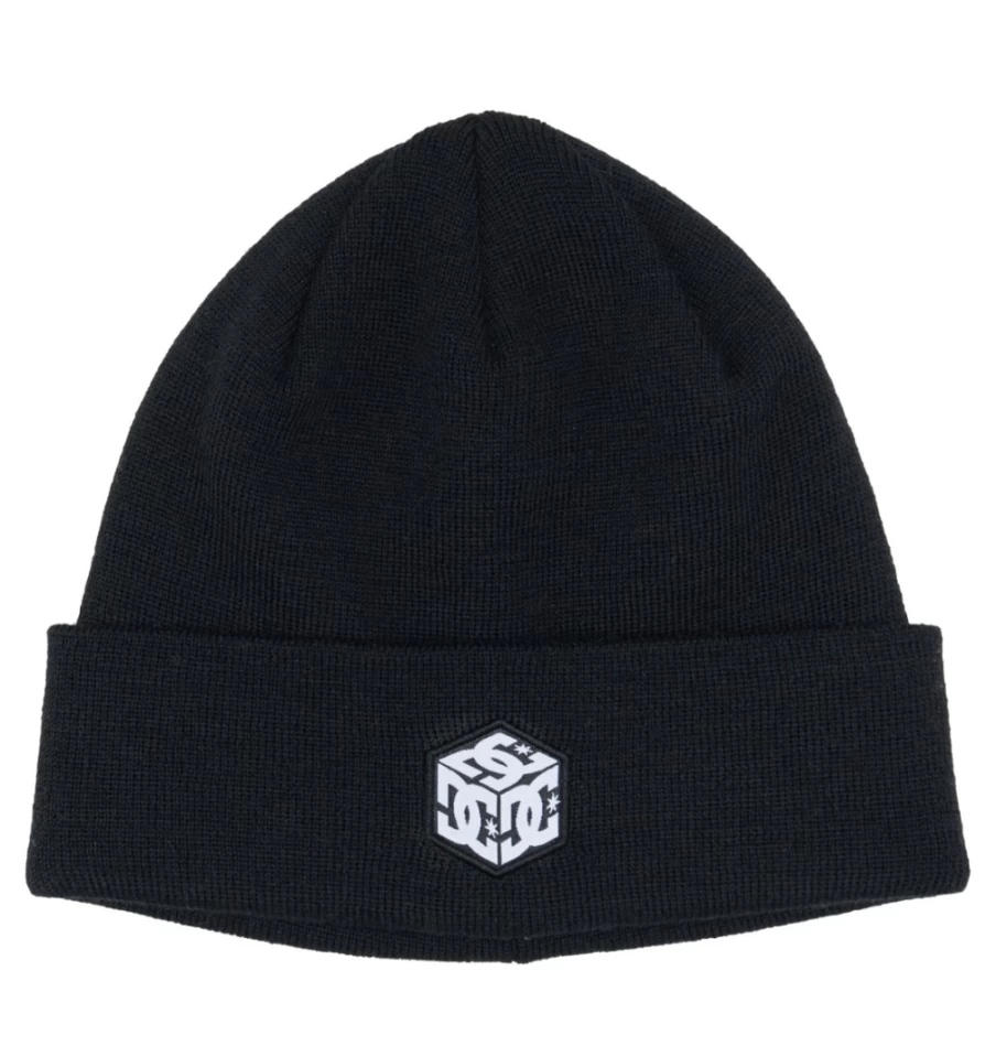 DC Shoes Men's Black Jaakko Cubic Cuff Beanie Hat for Winter