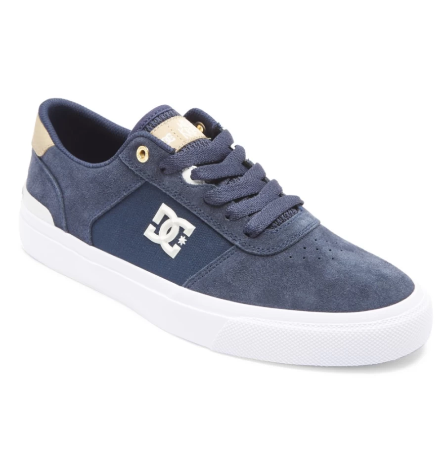 DC Shoes Men's Wes Kremer Teknic S Skate Shoes in Navy/White - Men's Skateboarding Sneakers