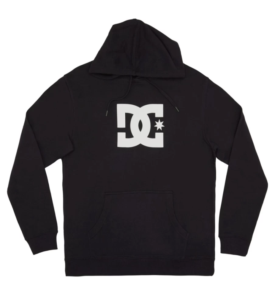 DC Shoes Men's Black Star Hoodie - Stylish Men's Graphic Pullover Sweatshirt