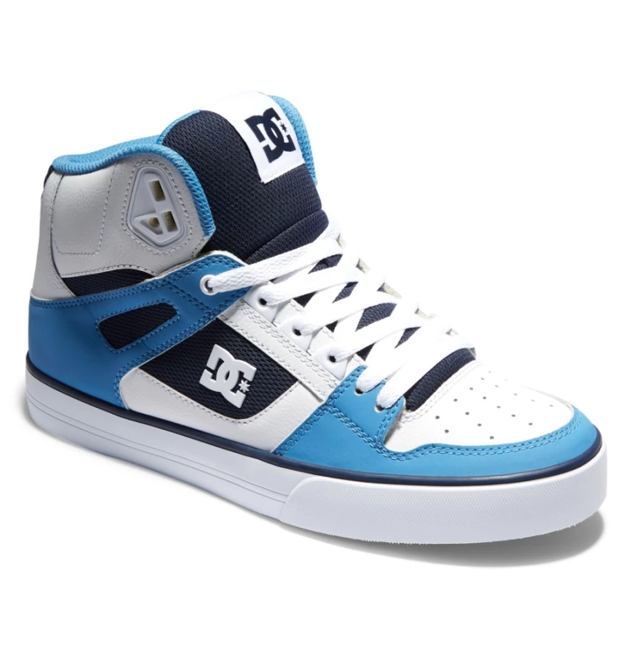 DC Shoes Men's Pure High-Top Sneakers in White/Carolina Blue - Casual Skate Shoes