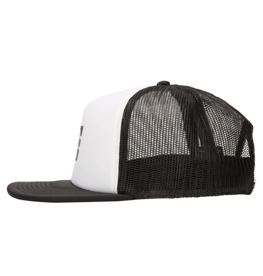 DC Shoes Men's White & Black Trucker Hat - Gas Station Style Snapback Cap