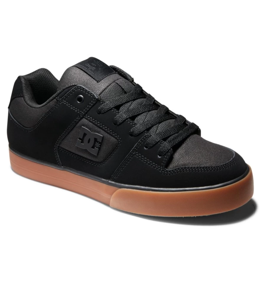 DC Shoes Men's Pure Sneakers - Black/Gum Casual Skate Shoes for Men