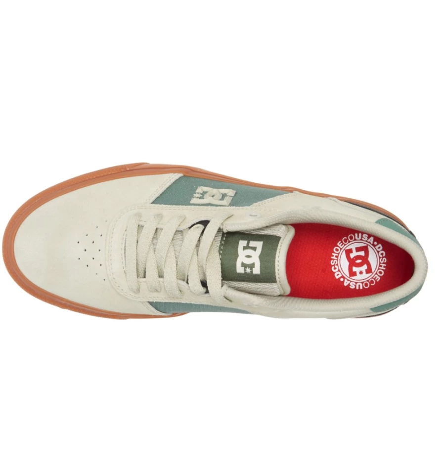 DC Shoes Men's Tan/Green S Skate Shoes - Teknic Style for Skateboarding