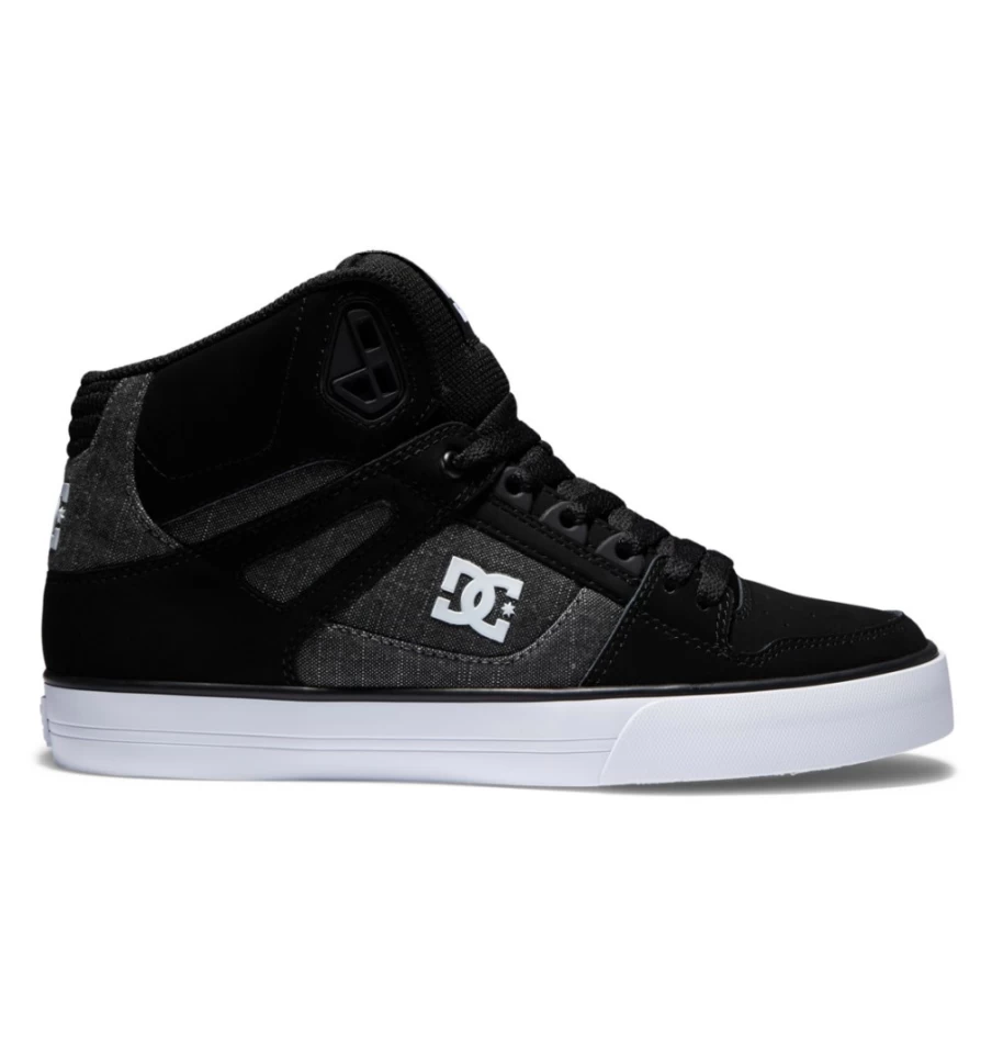 DC Shoes Men's Pure High-Top Sneakers in Black/Battleship - Skateboarding Shoes for Men