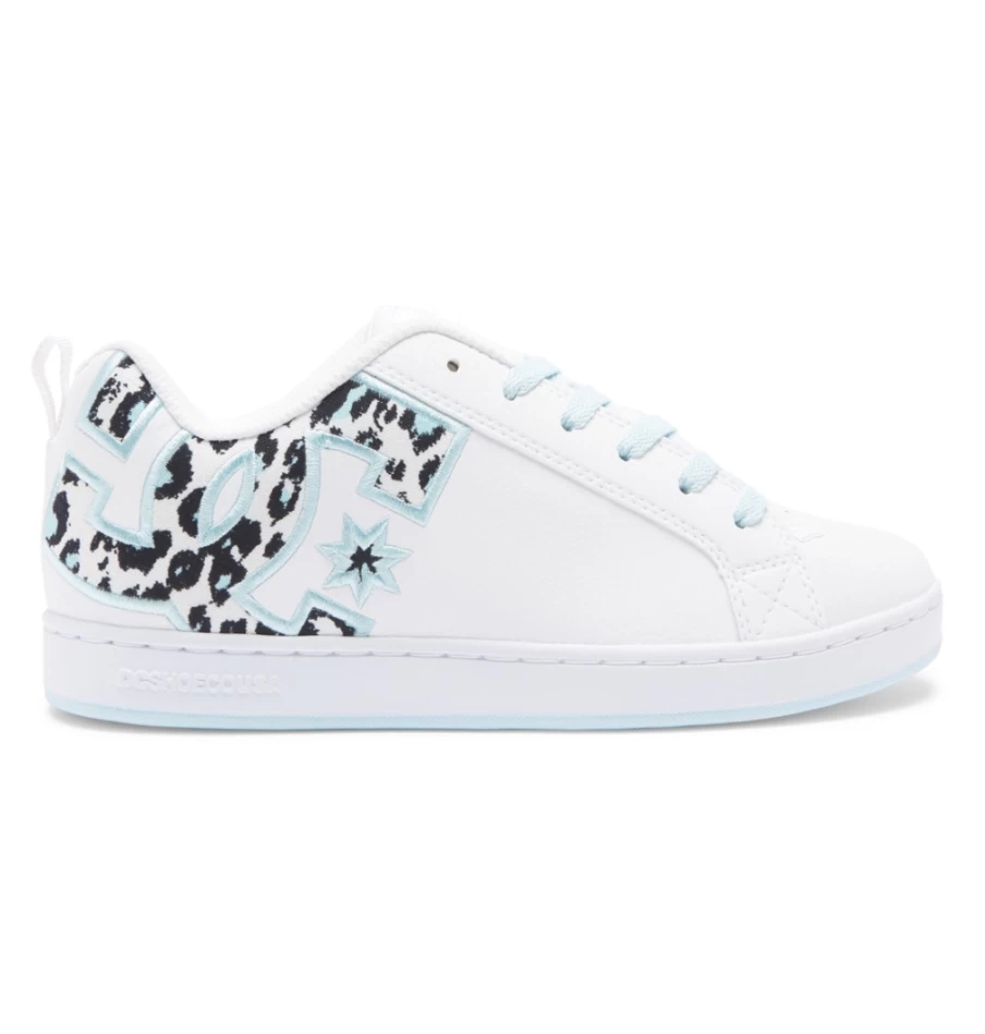 DC Shoes Women's Graffik Court Sneakers in Cheetah Print - Stylish Animal Pattern Tennis Shoes