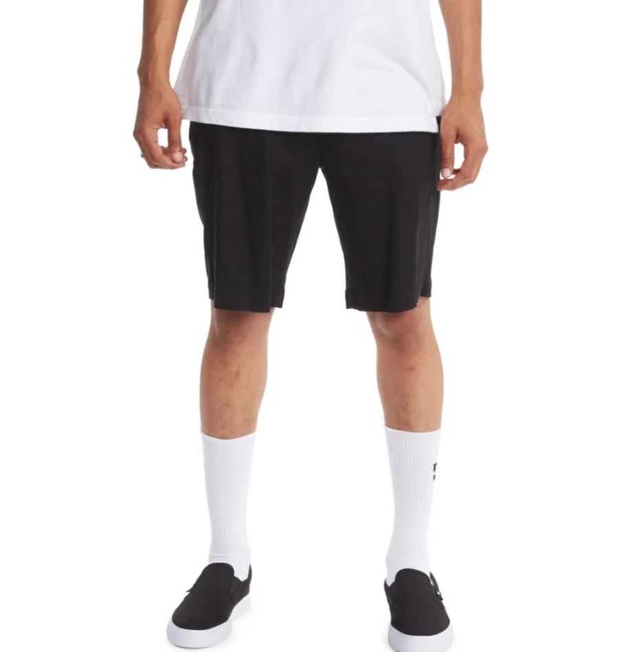 DC Shoes Men's Black Worker Chino Shorts - Durable Casual Work Shorts
