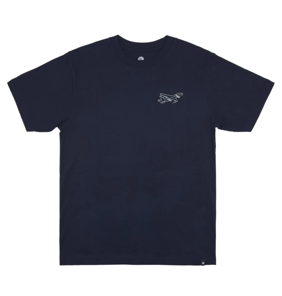 DC Shoes Men's Navy Blazer Wes Kremer Traveler T-Shirt - Casual Crewneck Tee