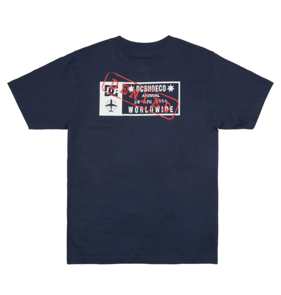 DC Shoes Men's Navy Blazer Wes Kremer Traveler T-Shirt - Casual Crewneck Tee
