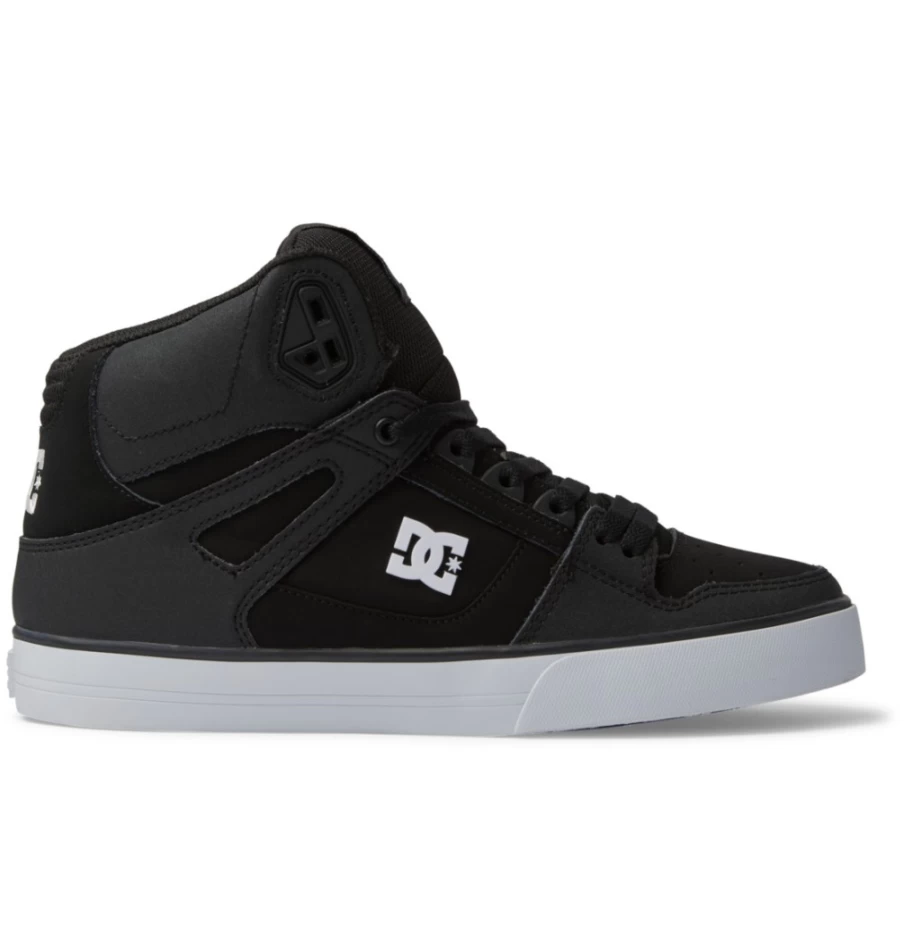 DC Shoes Men's Pure High-Top Sneakers in Black/White - Classic Skate Shoes