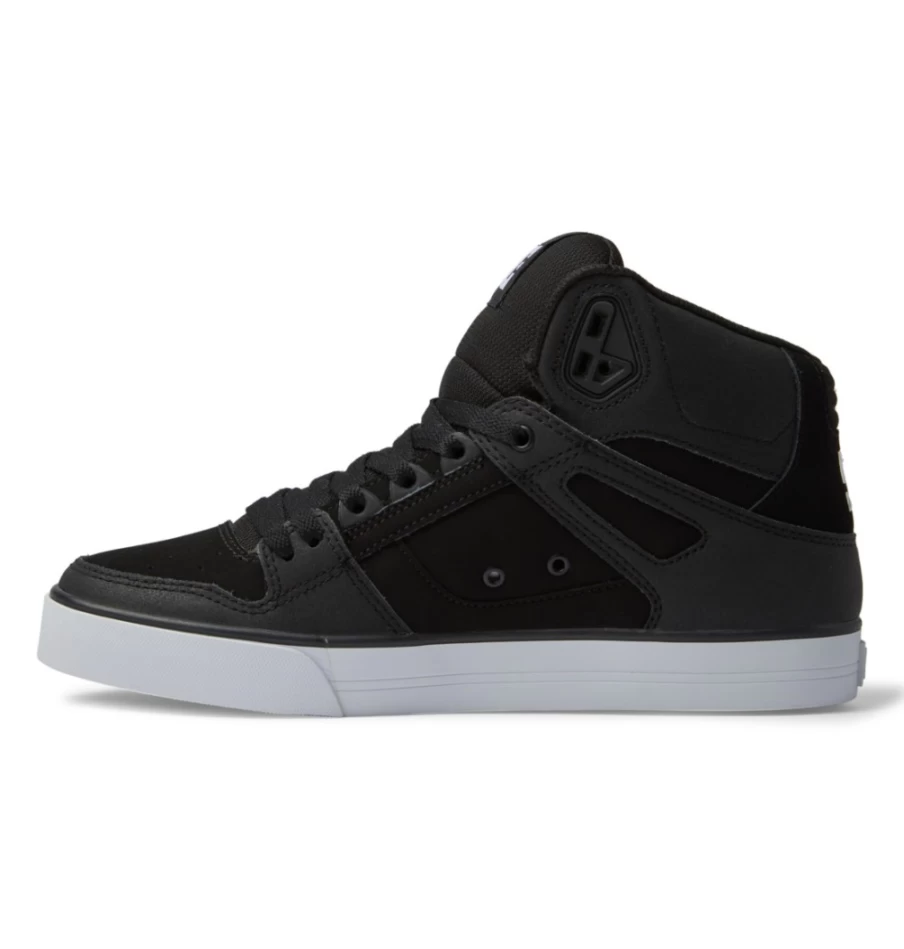 DC Shoes Men's Pure High-Top Sneakers in Black/White - Classic Skate Shoes