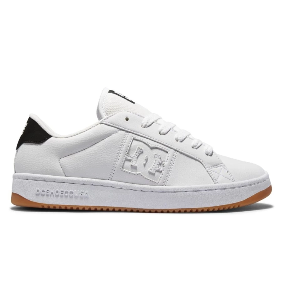 DC Shoes Men's Striker Sneakers in White/Black/Gum - Casual Skate Shoes for Men