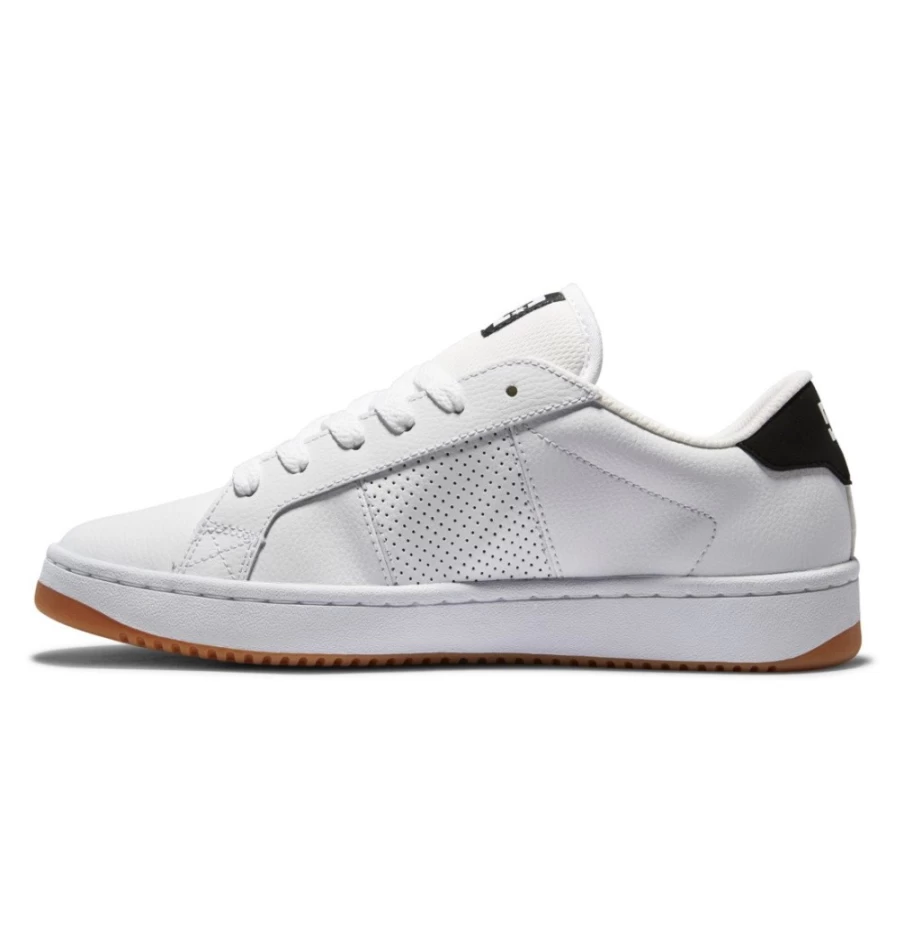 DC Shoes Men's Striker Sneakers in White/Black/Gum - Casual Skate Shoes for Men