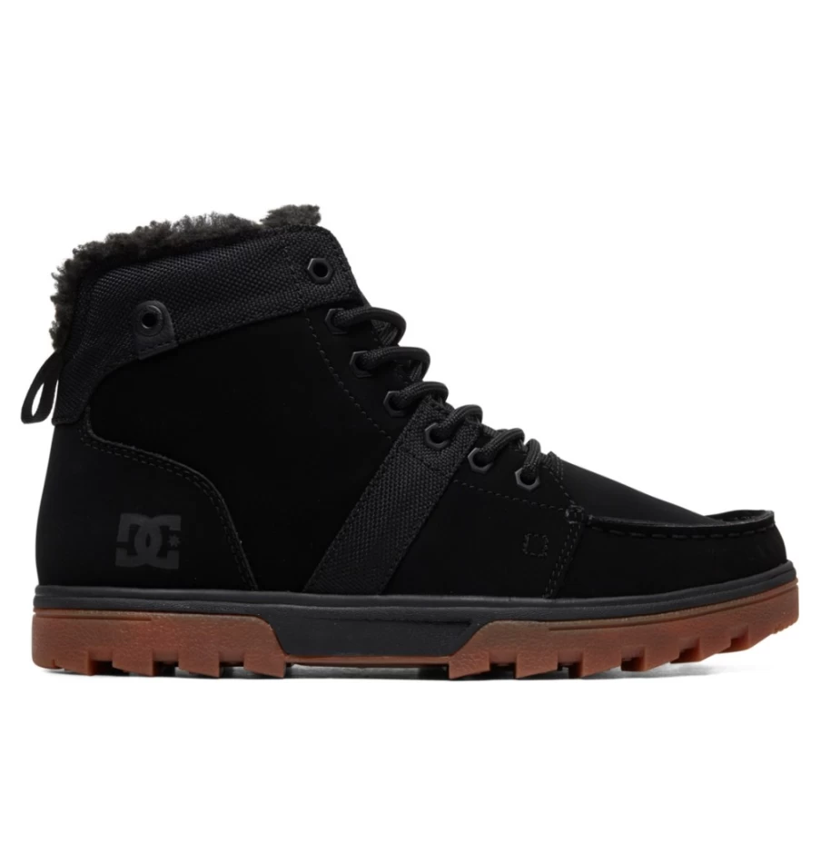DC Shoes Men's Black/Gum Woodland Winter Boots - Outdoor Cold Weather Boots for Men