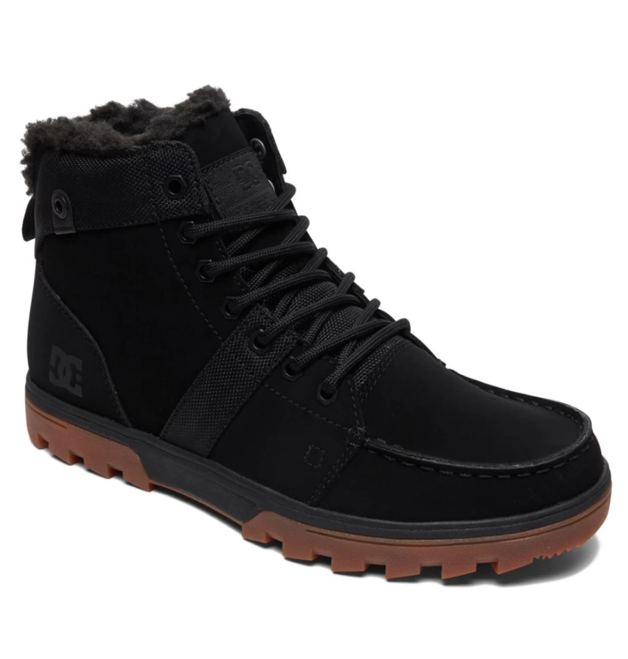 DC Shoes Men's Black/Gum Woodland Winter Boots - Outdoor Cold Weather Boots for Men