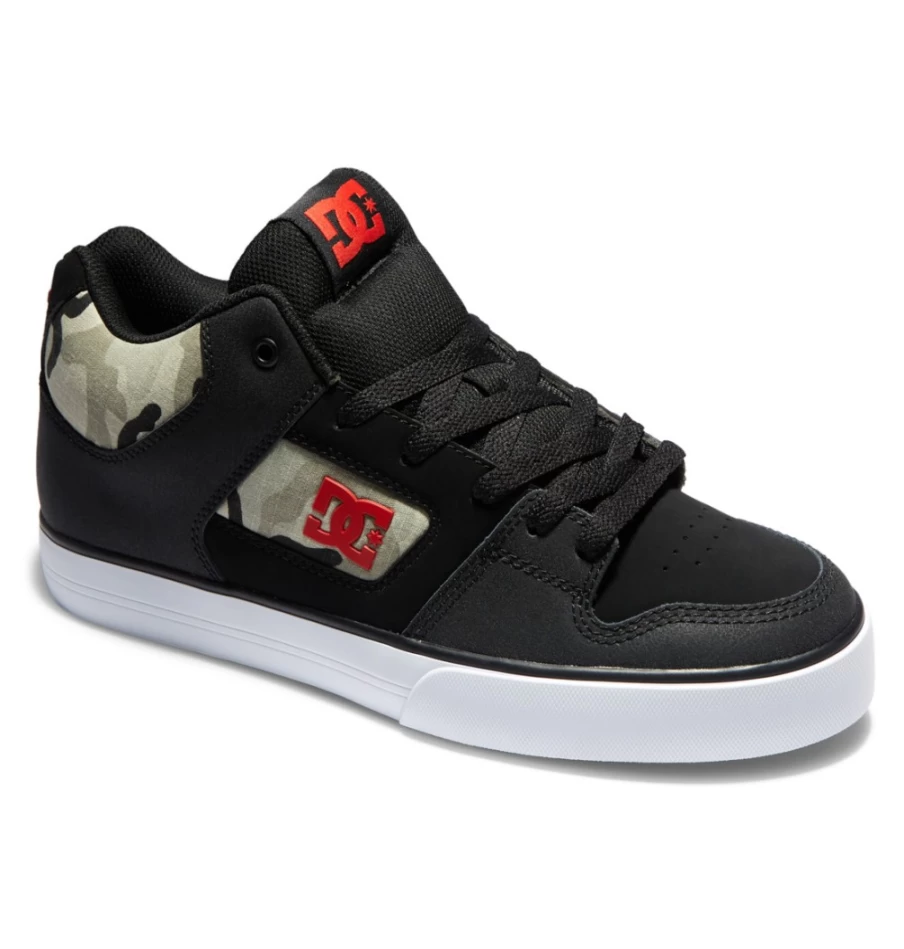 DC Shoes Men's Pure Mid Mid-Top Sneakers in Astro Camo Black - Casual Skate Shoes