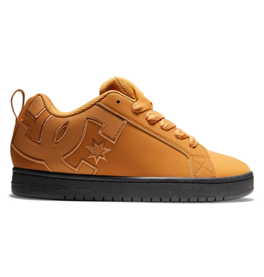 DC Shoes Men's Court Graffik Sneakers in Wheat - Casual Skate Shoes for Men