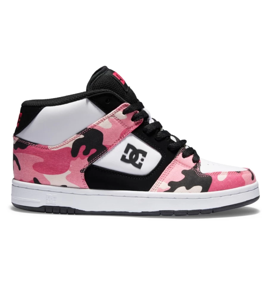 Women's DC Shoes Manteca 4 Mid-Top Sneakers in Black/Crazy Pink Camo