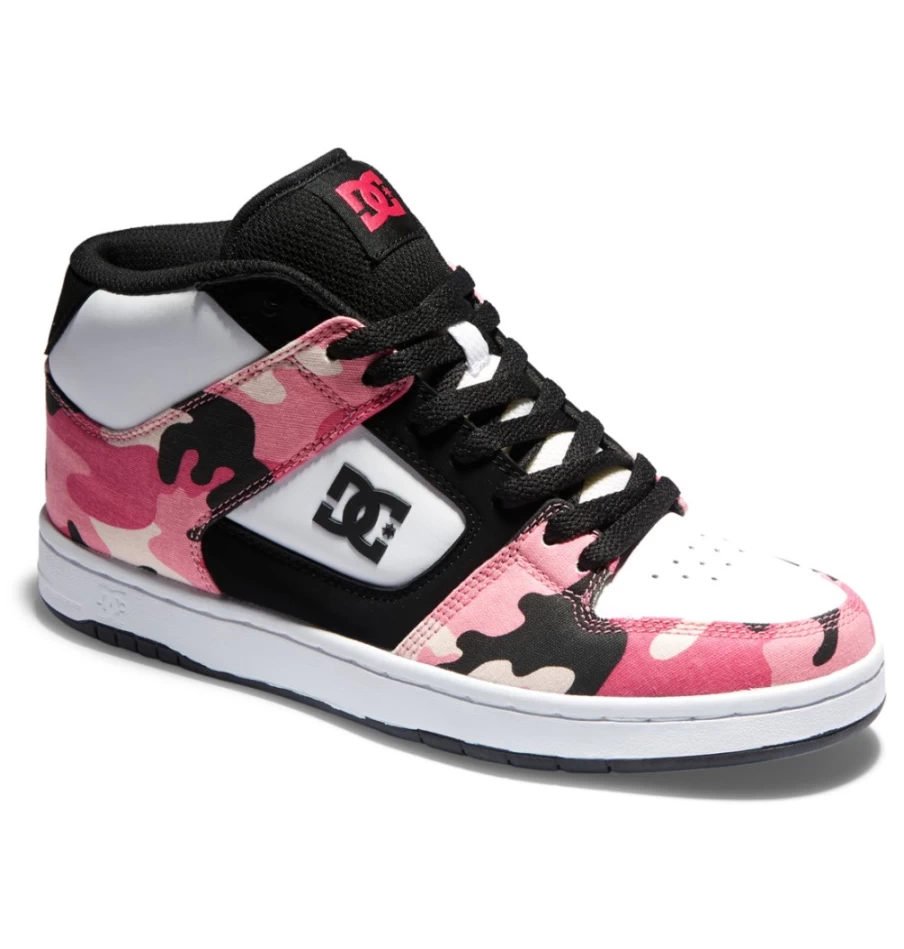 Women's DC Shoes Manteca 4 Mid-Top Sneakers in Black/Crazy Pink Camo