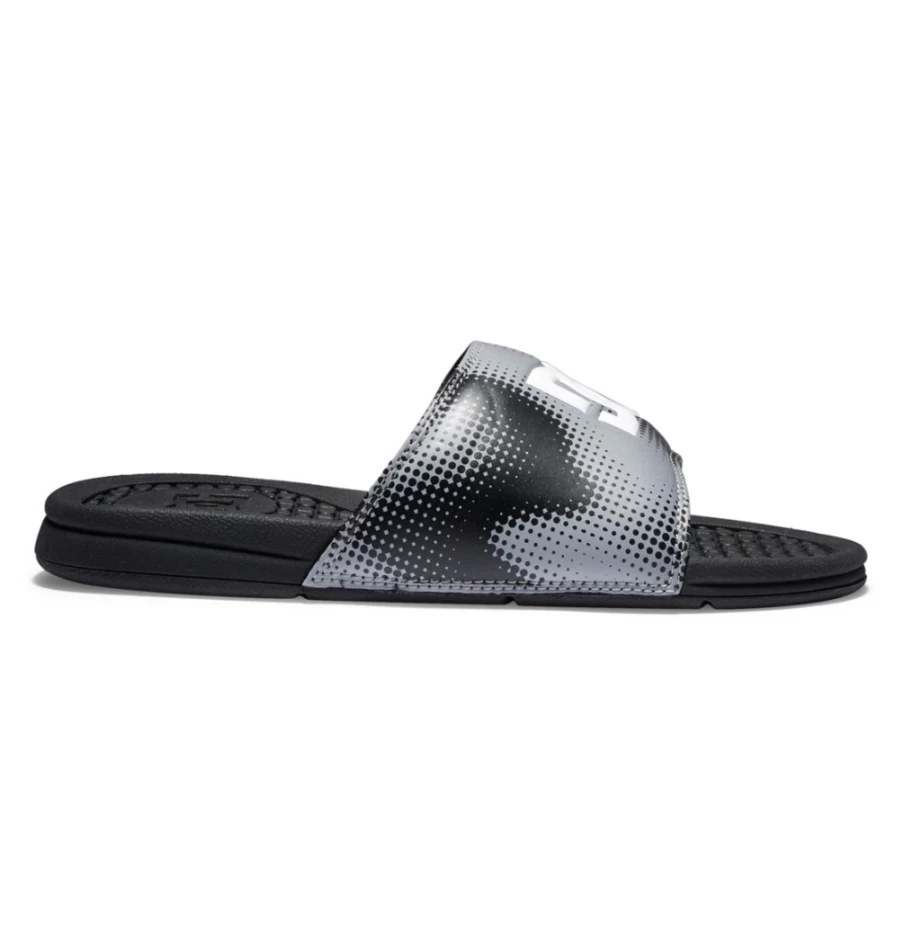 DC Shoes Men's Bolsa Slides - Black, Grey & White Casual Sandals