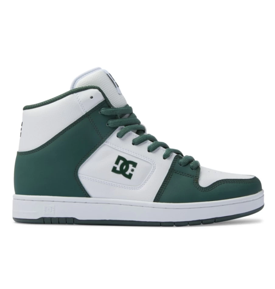DC Shoes Men's Manteca 4 Hi Sneakers in White/Dark Olive - Skateboarding Shoes for Men