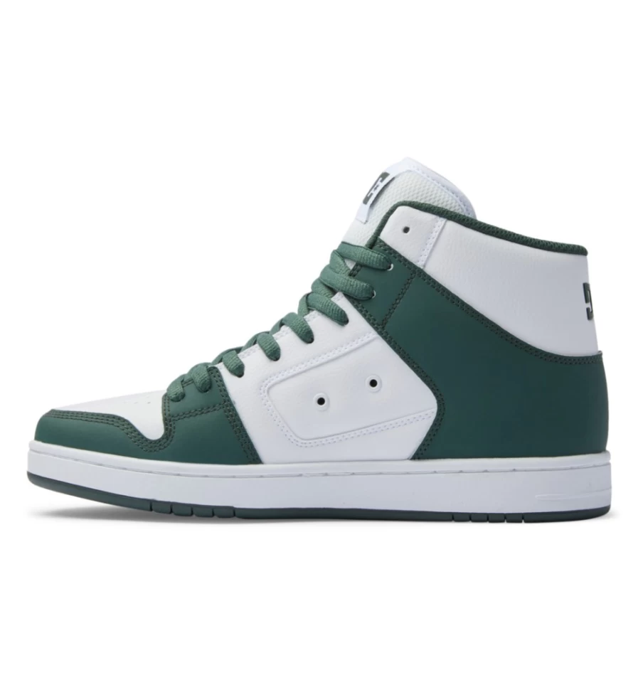 DC Shoes Men's Manteca 4 Hi Sneakers in White/Dark Olive - Skateboarding Shoes for Men