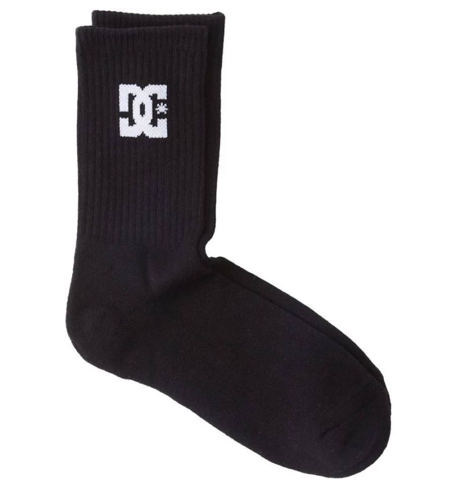 Men's DC Shoes Black Crew Socks 3-Pack - Comfortable Athletic Socks for Men