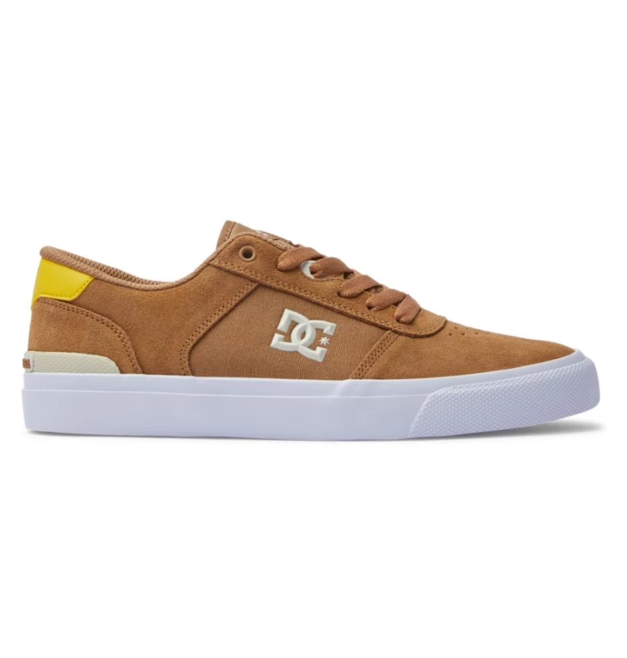 DC Shoes Men's Brown/Yellow Skate Shoes - Teknic S Style for Skating