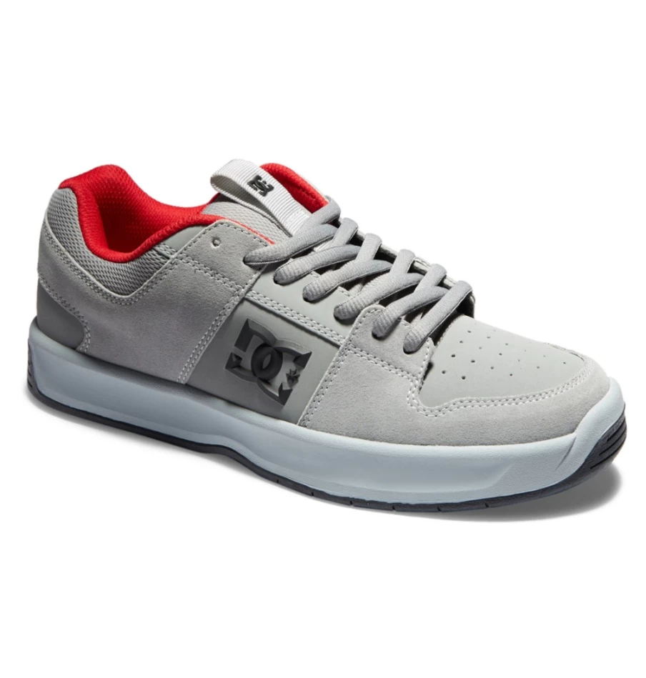 DC Shoes Men's Lynx Zero Skate Shoes - Grey/Grey/Red Skateboarding Sneakers
