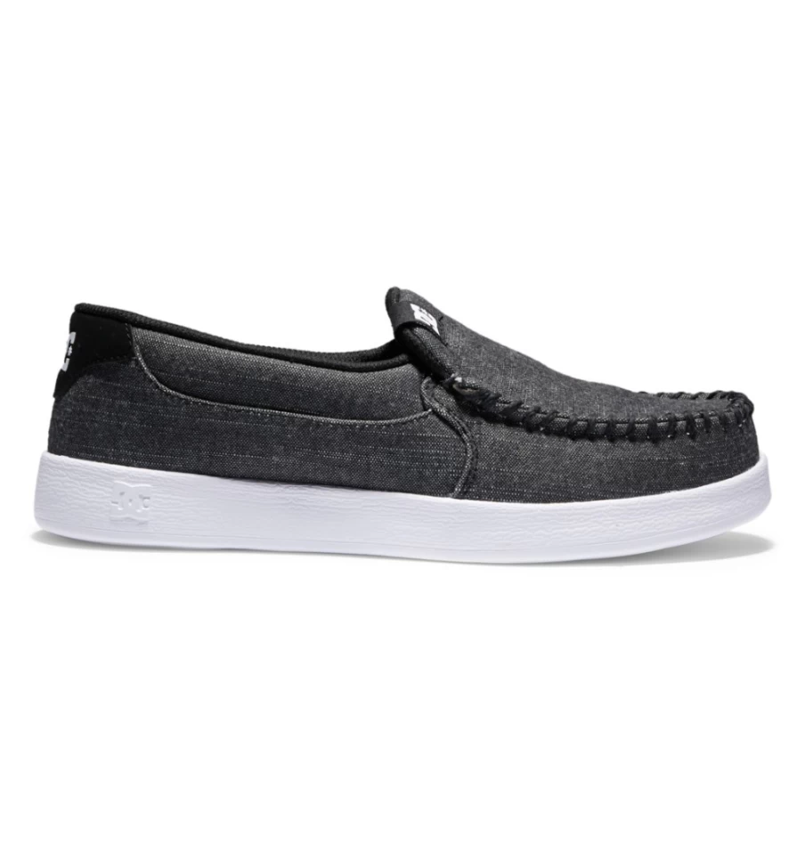 DC Shoes Men's Villain Slip-On Sneakers in Black/Cement - Casual Skate Shoes