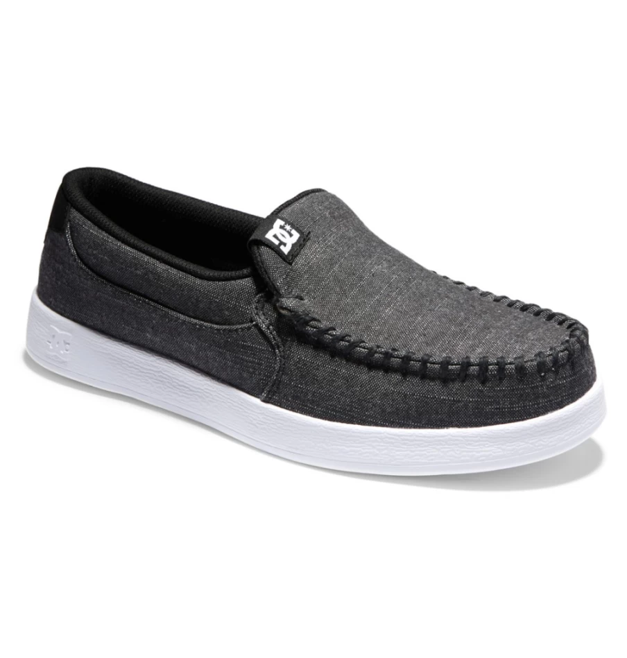 DC Shoes Men's Villain Slip-On Sneakers in Black/Cement - Casual Skate Shoes