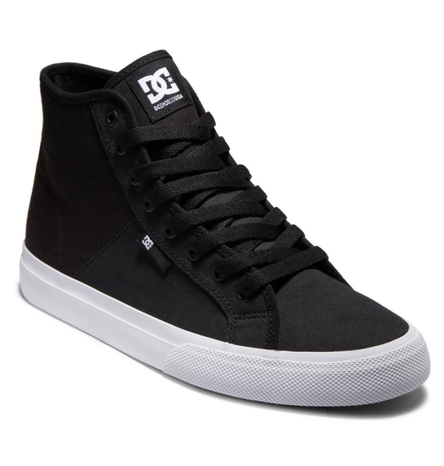 DC Shoes Men's Manual Hi Textile High-Top Sneakers in Black/White