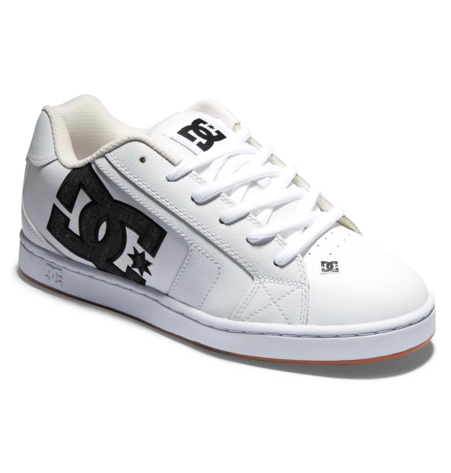 DC Shoes Men's White/Grey Mesh Athletic Sneakers - Breathable Net Design for Comfort & Style