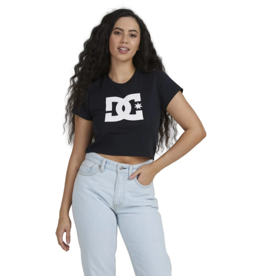 Women's DC Shoes Black Star Graphic Cropped T-Shirt