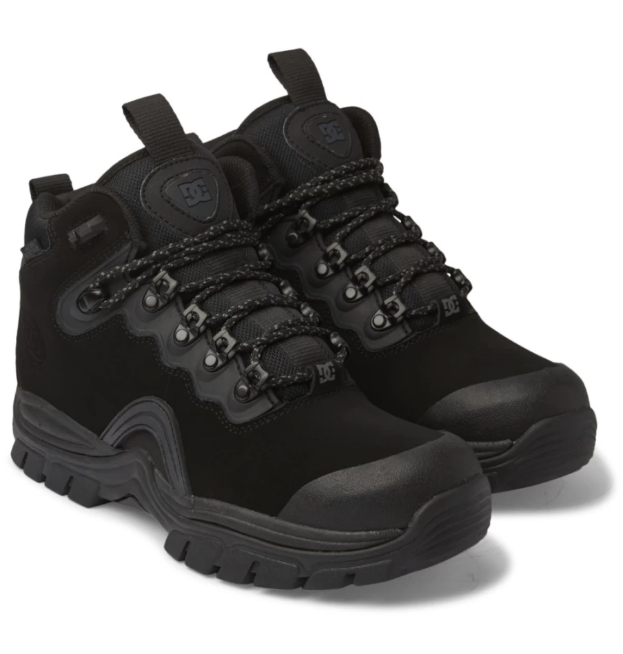 DC Shoes Men's Navigator Winter Boots - Black All-Black Waterproof Cold Weather Boots for Men