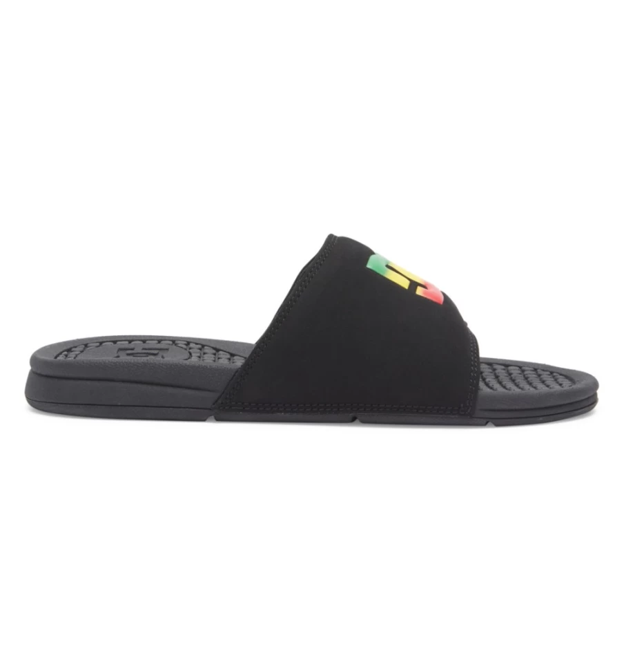 DC Shoes Men's Bolsa Slides - Black/Black/Red Sandals for Men