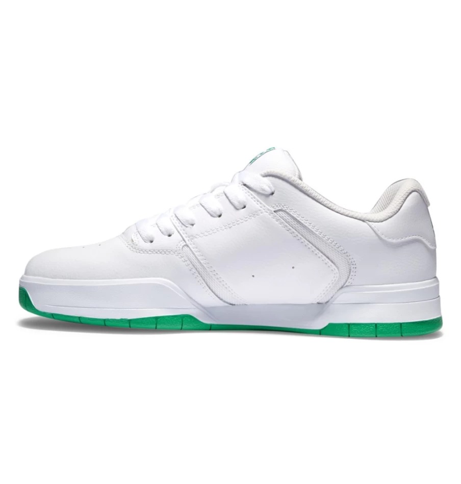 DC Shoes Men's Central Sneakers in White/Green - Casual Athletic Footwear