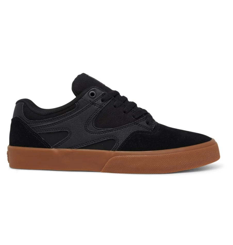 DC Shoes Men's Kalis Vulc Sneakers in Black/Black/Gum - Low Top Skate Shoes