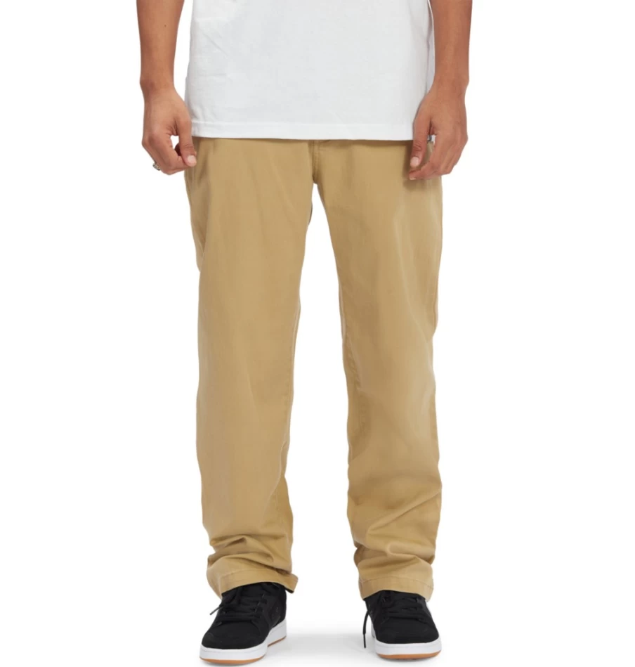 DC Shoes Men's Relaxed Fit Chino Pants in Incense - Comfortable Worker Casual Trousers