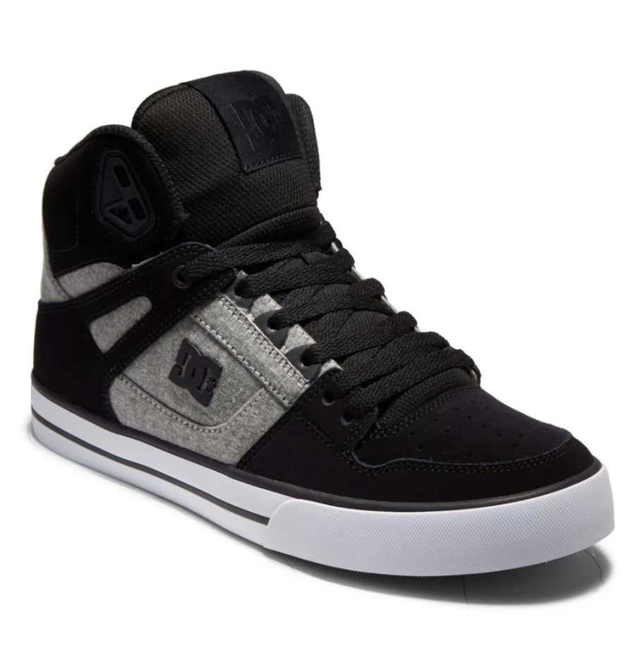 DC Shoes Men's Pure High-Top Sneakers in Black, Battleship & Armor Colors