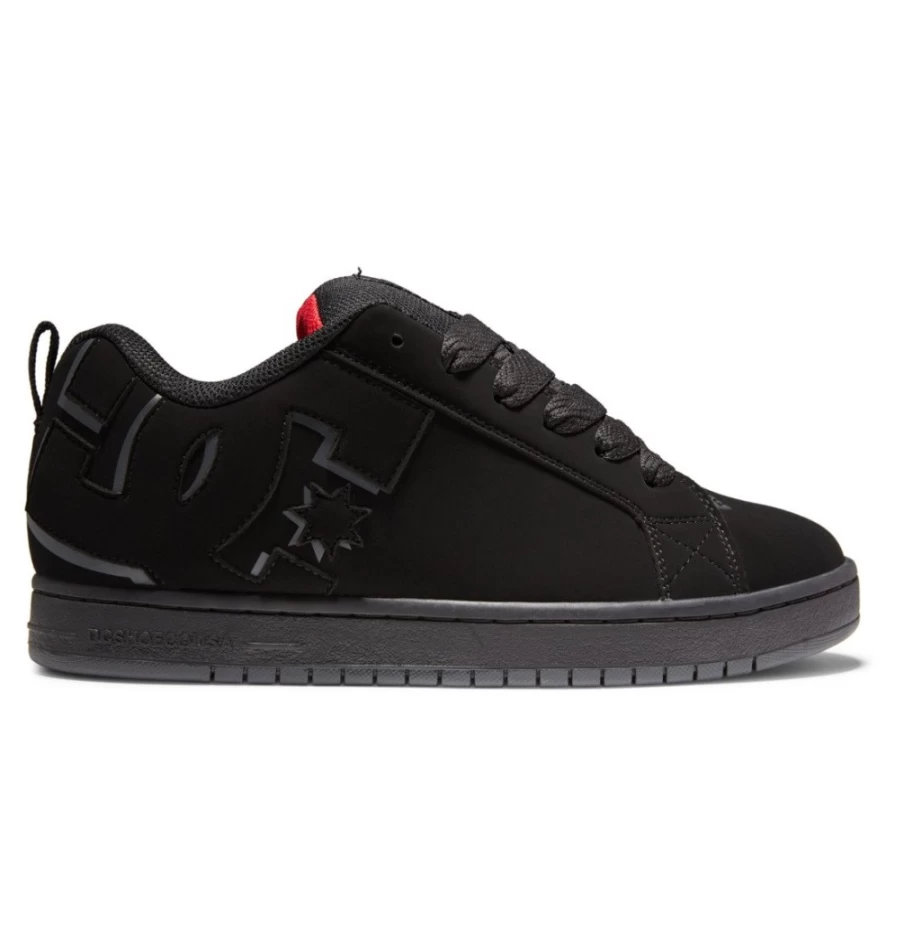 DC Shoes Men's Court Graffik Sneakers - Black/Red Athletic Skate Shoes