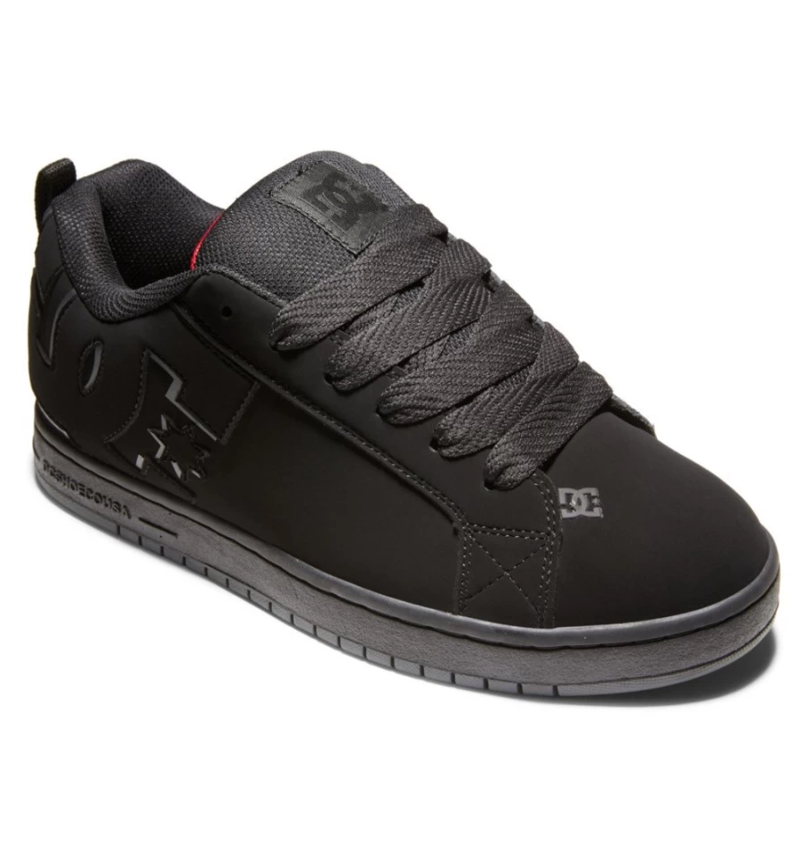 DC Shoes Men's Court Graffik Sneakers - Black/Red Athletic Skate Shoes