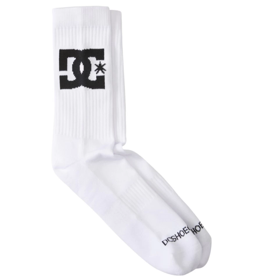 DC Shoes Men's White Star 2-Pack Crew Socks