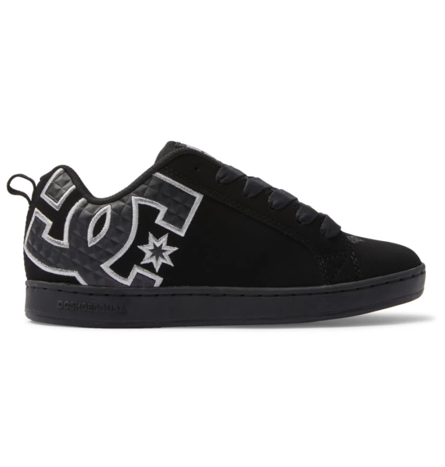 DC Shoes Women's Court Graffik Sneakers in Battleship/Gun Metal - Stylish Skate Shoes for Women