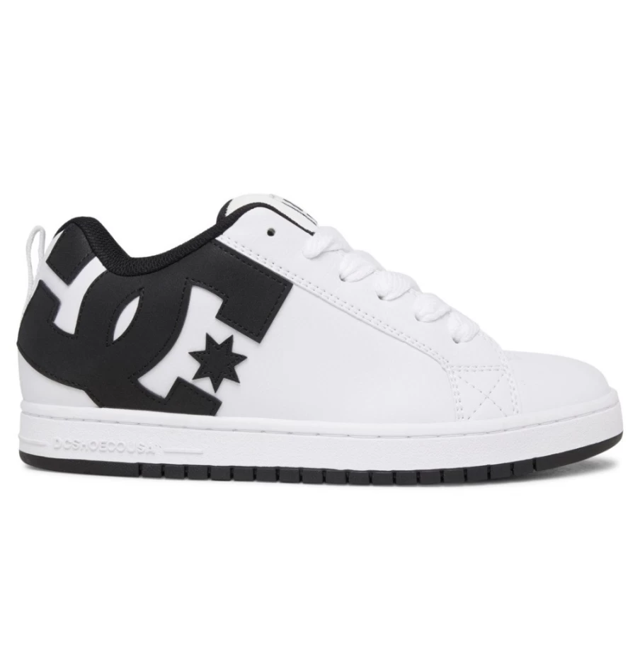 DC Shoes Men's Court Graffik Sneakers - White/Black/Black Athletic Shoes for Men