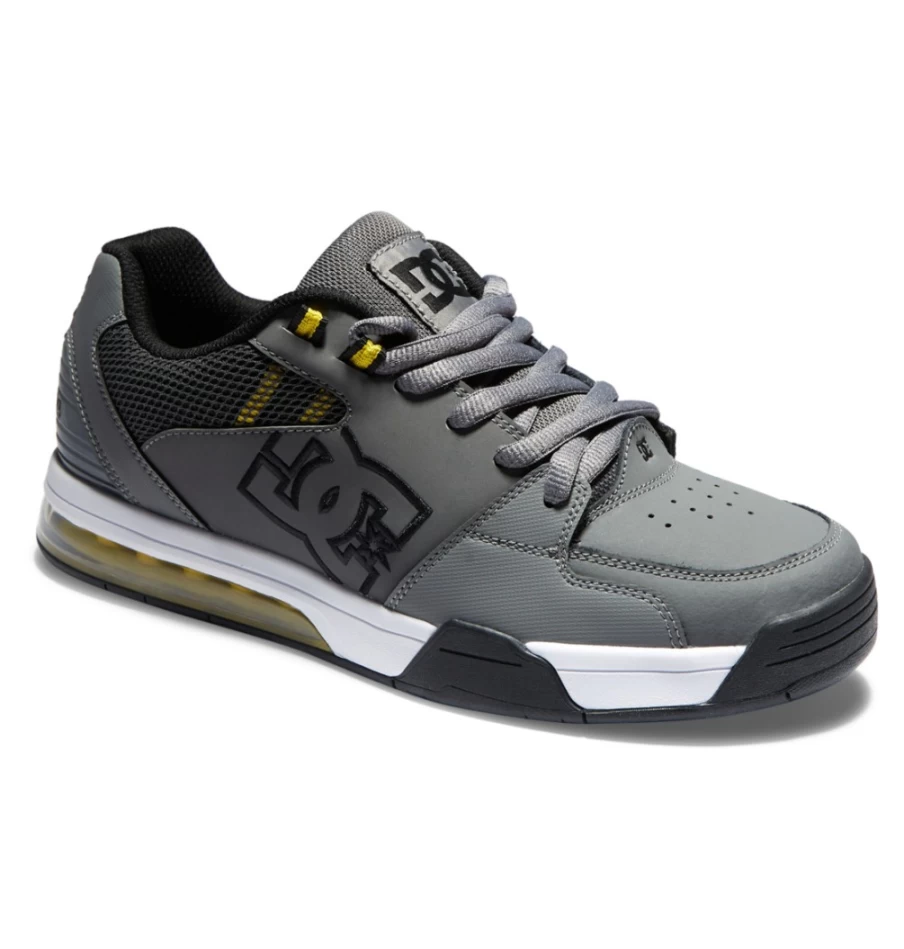 DC Shoes Men's Grey/Yellow Versatile Casual Sneakers