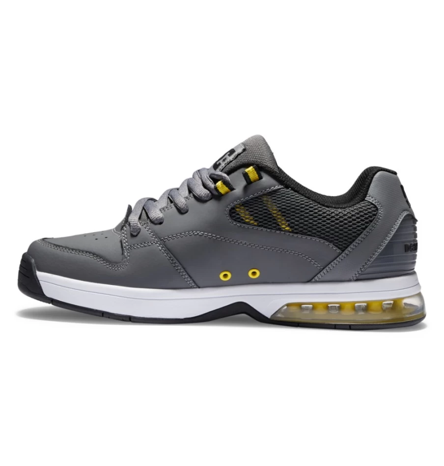 DC Shoes Men's Grey/Yellow Versatile Casual Sneakers