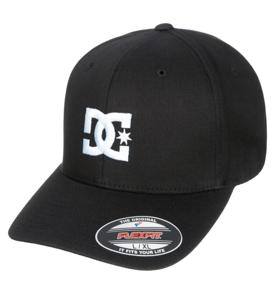 DC Shoes Men's Black Star Baseball Cap - Stylish Adjustable Dad Hat for Casual Wear