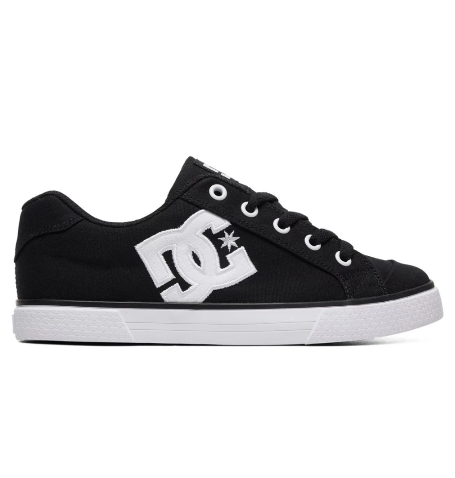 DC Shoes Women's Black & White Chelsea Canvas Sneakers