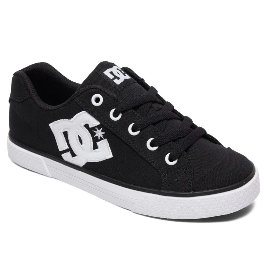 DC Shoes Women's Black & White Chelsea Canvas Sneakers