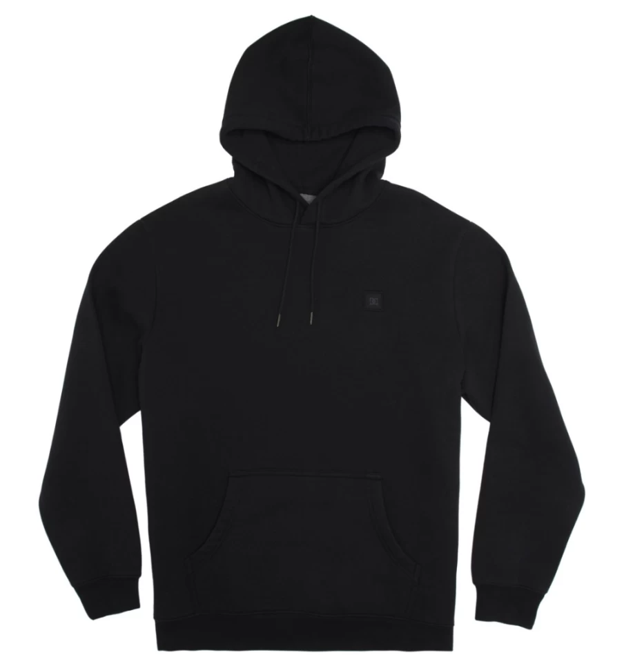Men's DC Shoes 1994 Hoodie - Black Garment Dye Pullover Sweatshirt